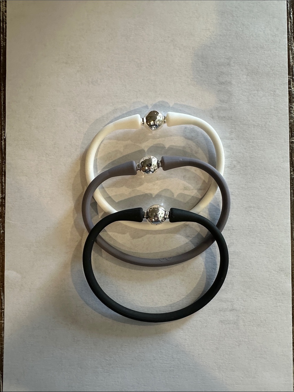 3 Gresham Florence Silicon Bracelets ~ Silver